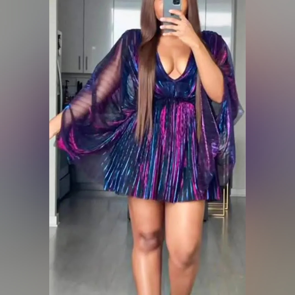 Women cocktail batwing dress